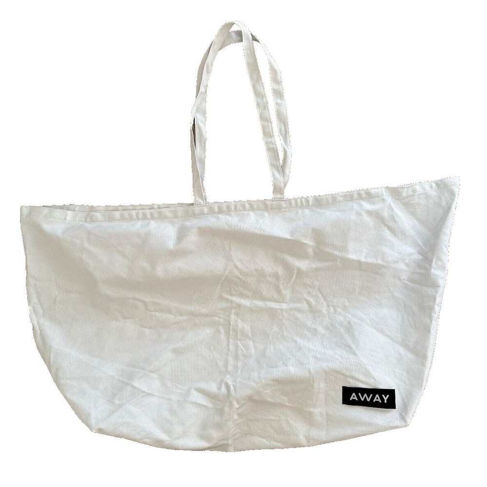 Away Travel  XL tote bag White Dust Cover Cotton Fabric Zipper 11x24x20
